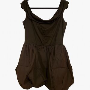 Pretty Garden Sleeveless Little Black Dress,  Poof Hem, Size XXL